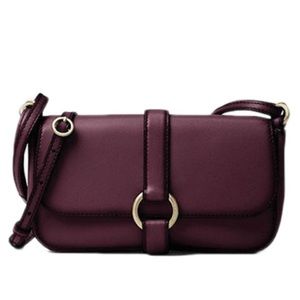 Michael Kors Quincy Burgundy Leather Crossbody Bag